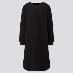 NWT Uniqlo Waffle V-Neck Long-sleeve Dress